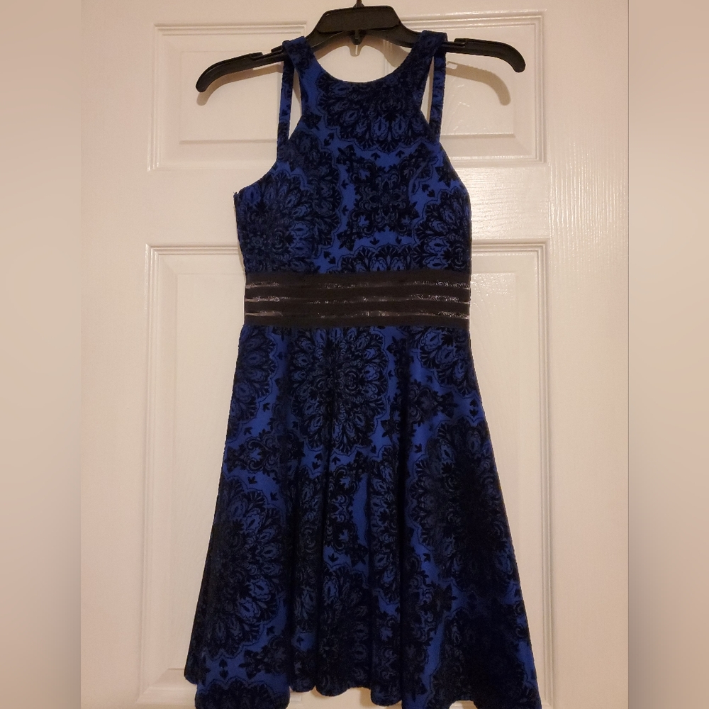 City Studio Blue Velvet Dress